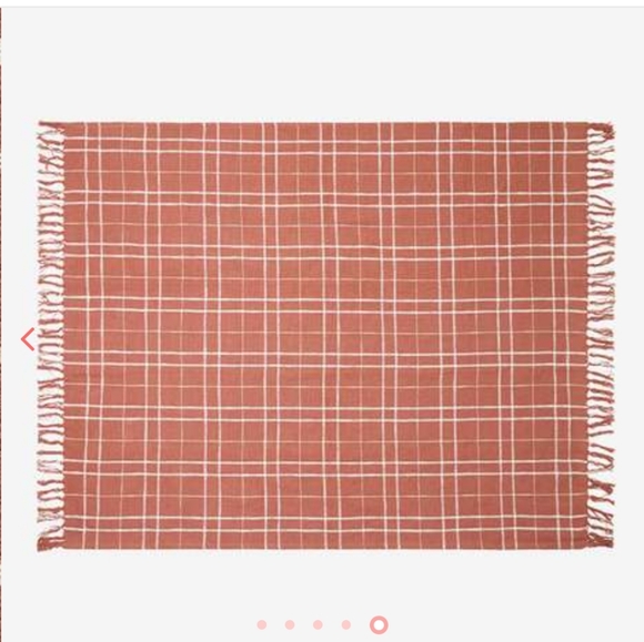 💖💖 NWT Little Korboose Warm Throw Blanket Plaid Rust & Cream 100% Cotton - Picture 2 of 6